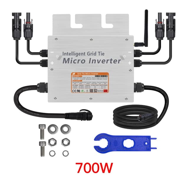Aurinkoenergiamikroinvertteri, 1400W & 700W Korkea hyötysuhde, Langaton kommunikointi, IP65 Vesitiivis,1400W, 80-280VAC automaattinen sovitus, 18-50V