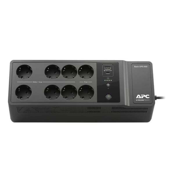 apc - surge och back ups apc back-ups 850va 230v usb typ-c och en laddningsportar