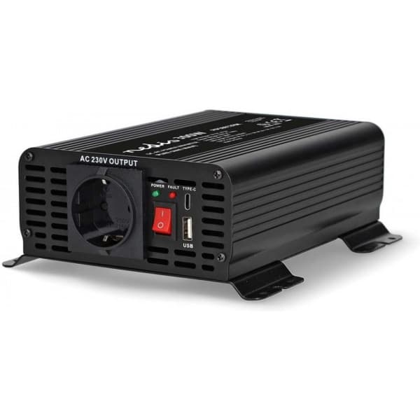 Nedis PIP30012FBK inverter, 12 V, 300 W, ren sinuskurve