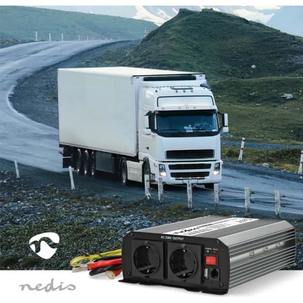 Nedis PIM100024FGY inverter, 24 V, 1000 W, modifierad sinusvåg