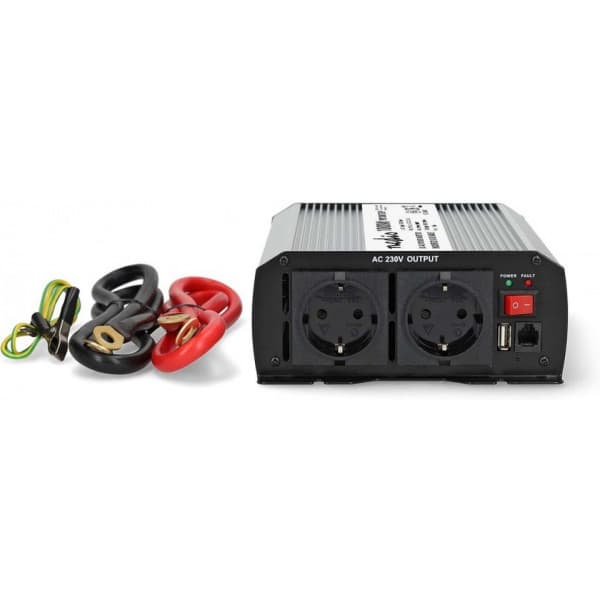 Nedis PIM100012FGY inverter, 12 V, 1000 W, modifierad sinusvåg