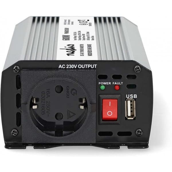 Nedis PIM60012FGY inverter, 12 V, 600 W, modifierad sinusvåg