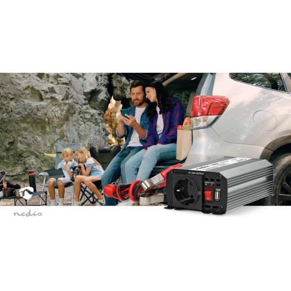Nedis PIM30012FGY inverter, 12 V, 300 W, modifierad sinusvåg