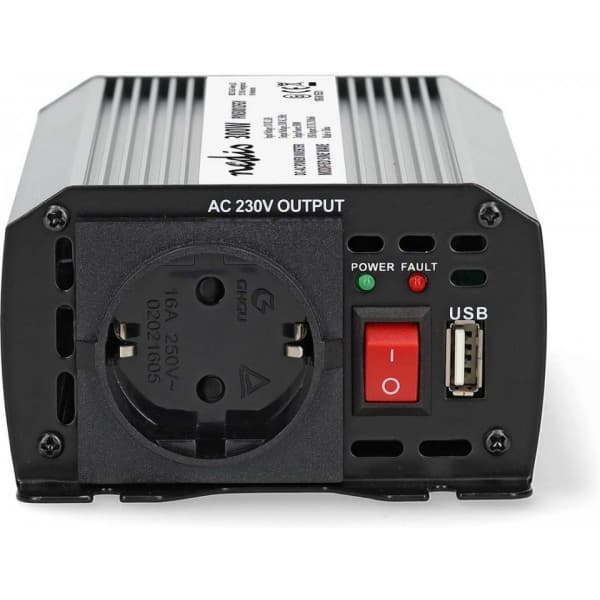 Nedis PIM30012FGY inverter, 12 V, 300 W, modifierad sinusvåg