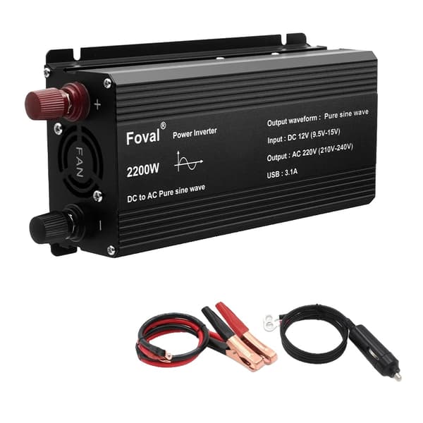 Ren Sinuskurve Inverter, 2200W Spidseffekt, 1100W Kontinuerlig Effekt,12V 2200W EU