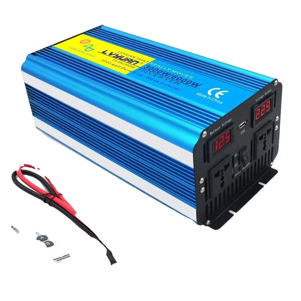 Virtalähteäjä, 3000W jatkuva teho, 6000W huippukapasiteetti, puhdas siniaaltolähtö,6000W kaukosäädin, 220V 50Hz EU220V 50Hz EU, 24V