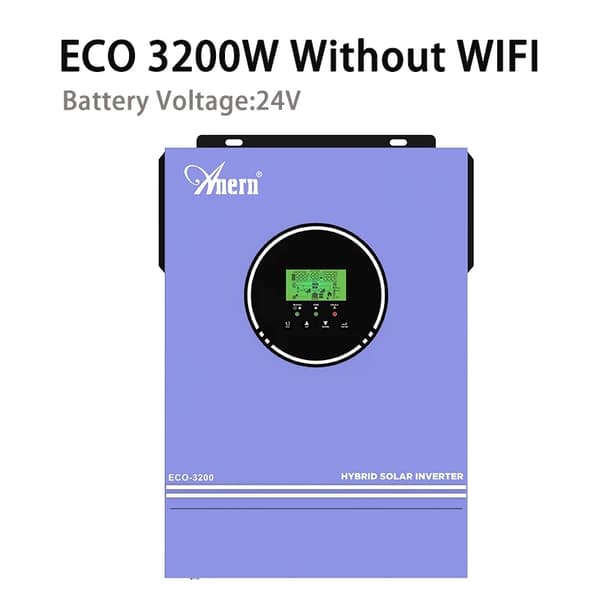 Hybridiaurinkoinvertteri, 3,2KW teho, puhdas siniaaltolähtö,220-240V, ECO 3,2KW 24V