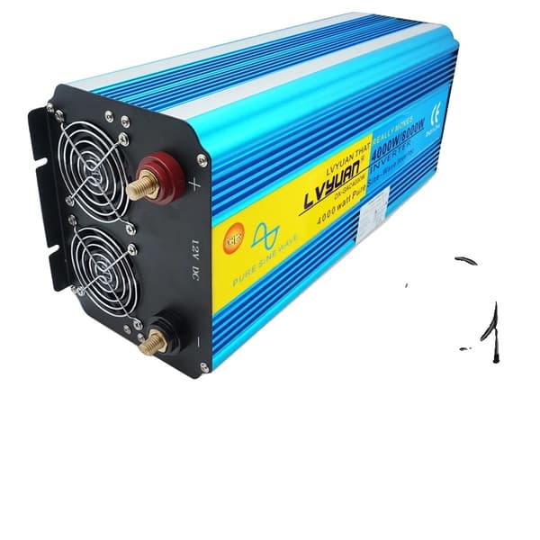 Inverter, 6000W toppkraft, ren sinusvåg utgång,DC12V, 220V 50Hz, 8000W topp 4 uttag