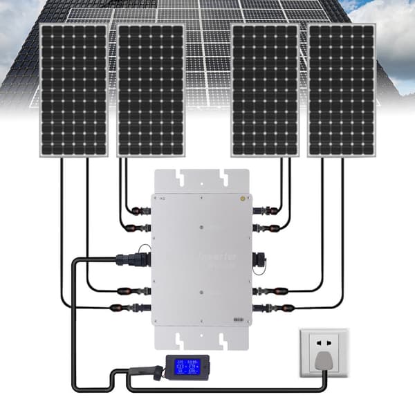 1200W Aurinkomikroinvertteri, Korkea Tehokkuus Energian Keruussa, IP65 Vesitiivis Luokitus, Monipuolinen Turvavarustus