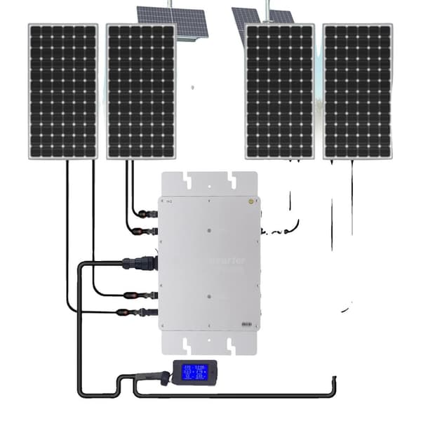 1200W Aurinkomikroinvertteri, Korkea Tehokkuus Energian Keruussa, IP65 Vesitiivis Luokitus, Monipuolinen Turvavarustus