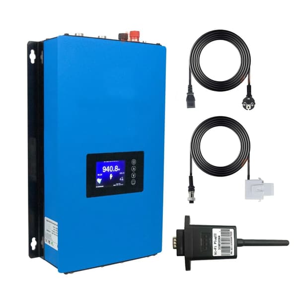Nätansluten växelriktare, 1000W/2000W utgångseffekt, integrerad begränsningsfunktion,45-90v, med begränsare WIFI, 1000W