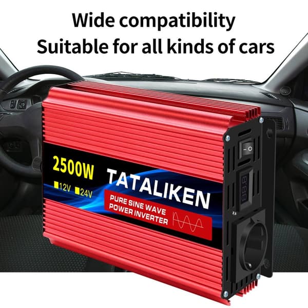Ren sinusvåg strömriktare, 2500W, 12V till 220V, EU-uttag,12V2500W 50HZ EU12V2500W 50HZ EU