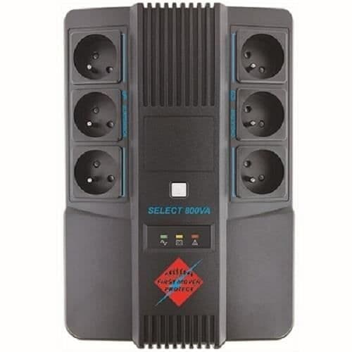 FIRST MOVER SELECT UPS 6 SOCKETS 800VA 480W LED-DISPLAY 6 FRANSKA SOCKETS(3+3) 1x12V/9Ah