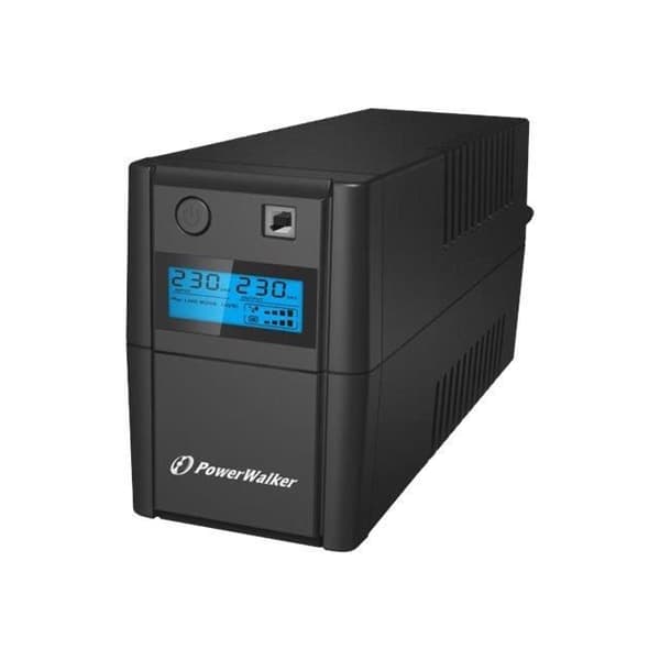 PowerWalker VI 650SE LCD Inverter AC 230 V 360 Watt 650 VA 7 Ah USB-utgångskontakter: 2 svarta Svart