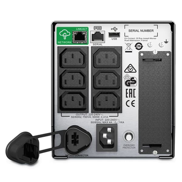 UPS - APC - SMT750IC - 750 VA - 6 AC-utgångar - Linjeinteraktivitet