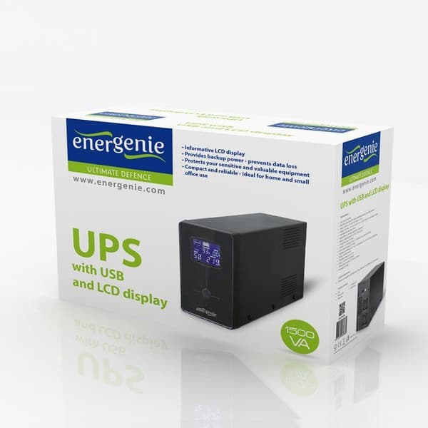 Line interaktiv UPS med LCD-display 1500