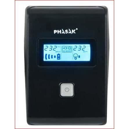 PHASAK UPS/INVERTER 850 VA LCD INTERACTIVO Svart