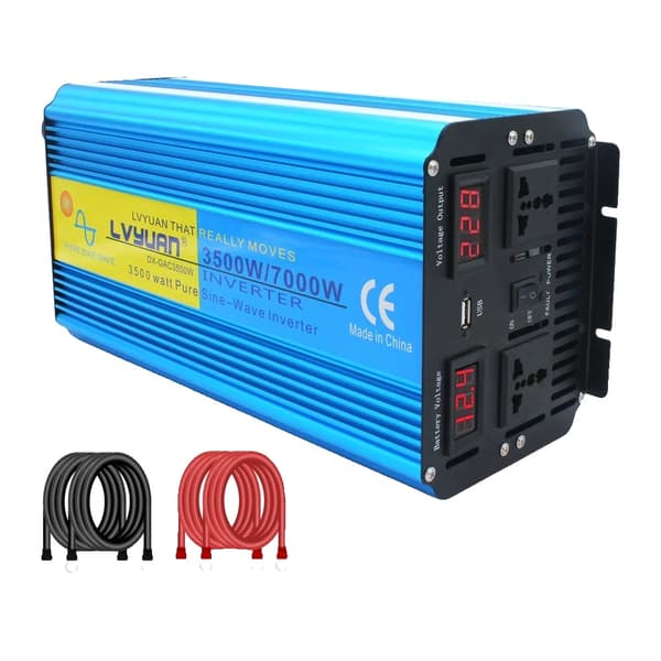 8kW Ren Sinusvåg Växelriktare, 24V Ingång, Dubbel AC Utgångar,12V 220V 7000W