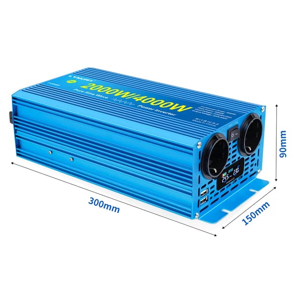 8kW Ren Sinusvåg Växelriktare, 24V Ingång, Dubbel AC Utgångar,24V 220V 4000W