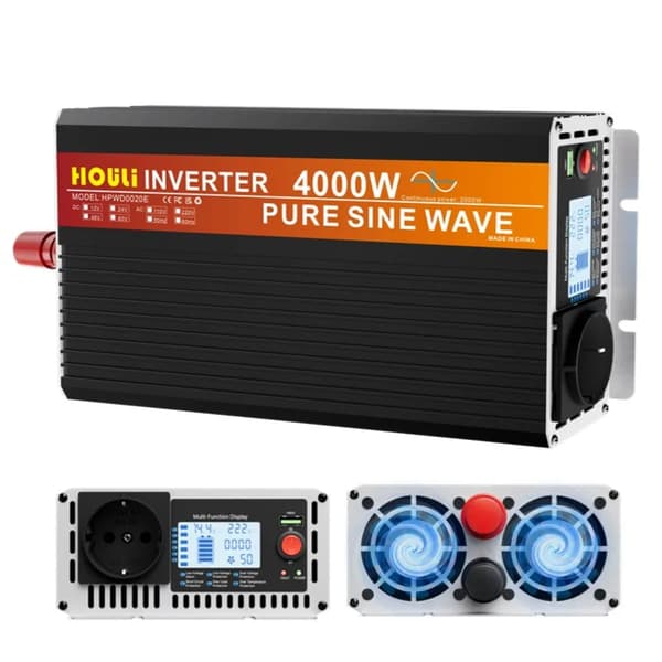 HOULI Ren Sinus Inverter, 3000W-6000W Udgange, Alsidige Spændingsmuligheder,12V, 4000W, 220V