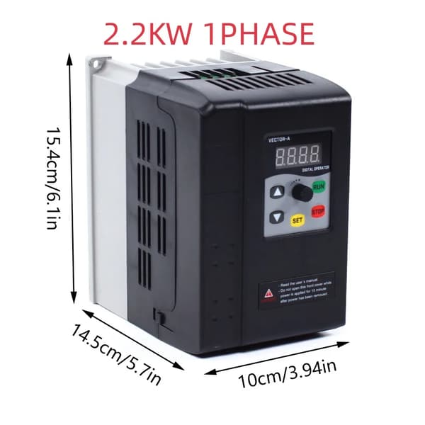 Variabel Frekvensomformer, 2,2 kW Effekt, 380V/220V Indgangsspænding,2,2 kW 1-fase 380V