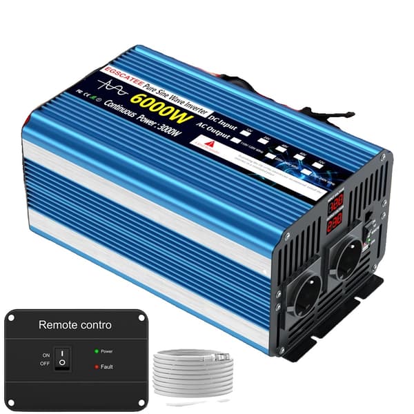 Ren sinuskurve inverter, 6000W spidseffekt, 90% effektivitet,12V 230V 6000W EU