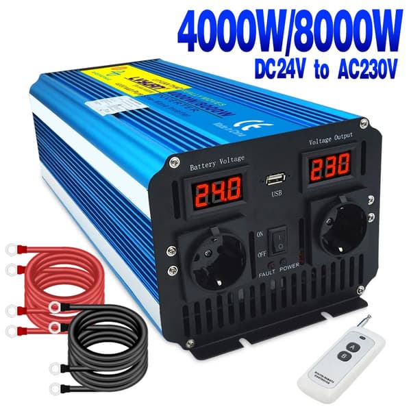 Ren sinuskurve inverter, 4000W kontinuerlig effekt, 8000W spidseffekt,8000W EU, 24V 220V