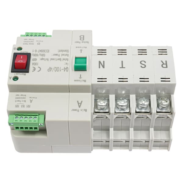 4P Dual Power Mini Generator Automatisk Overførselskontakt, 100A Strøm, 220V Spænding,Grå, 220V