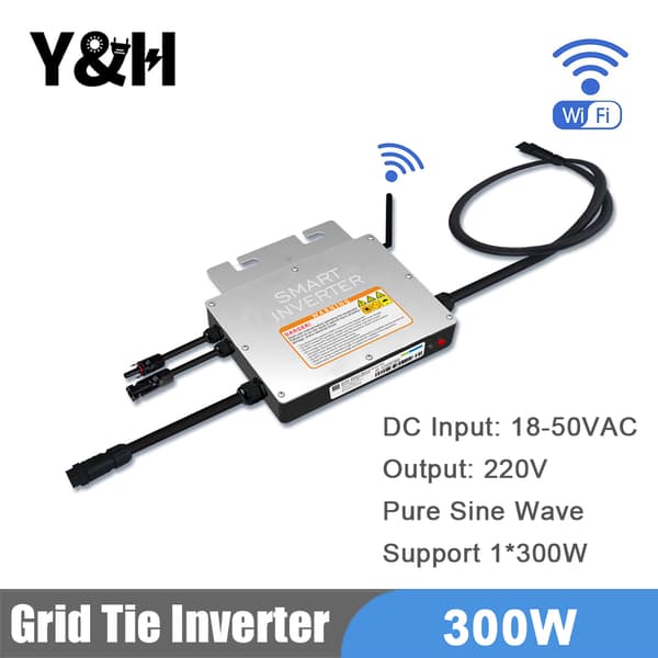 Solarmikroinverter, 300W udgangseffekt, 230V AC udgang,180V-280VAC, 18-60V, SG-300W-220V-WiFi