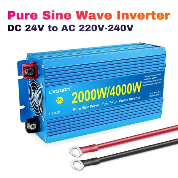 Puhdas sinimuotoinen invertteri, 4000W huipputeho, kaksoisjäähdytysfanit,4000W-24V-220V