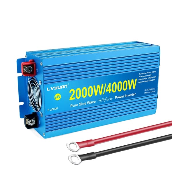 Puhdas sinimuotoinen invertteri, 4000W huipputeho, kaksoisjäähdytysfanit,4000W-24V-220V