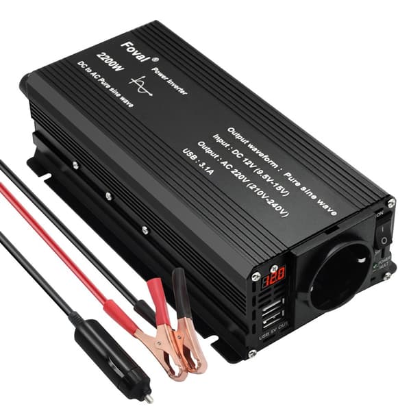 Puhdas sinimuotoinen invertteri, huipputeho 2200W, nimellisteho 1100W,1100W jatkuva