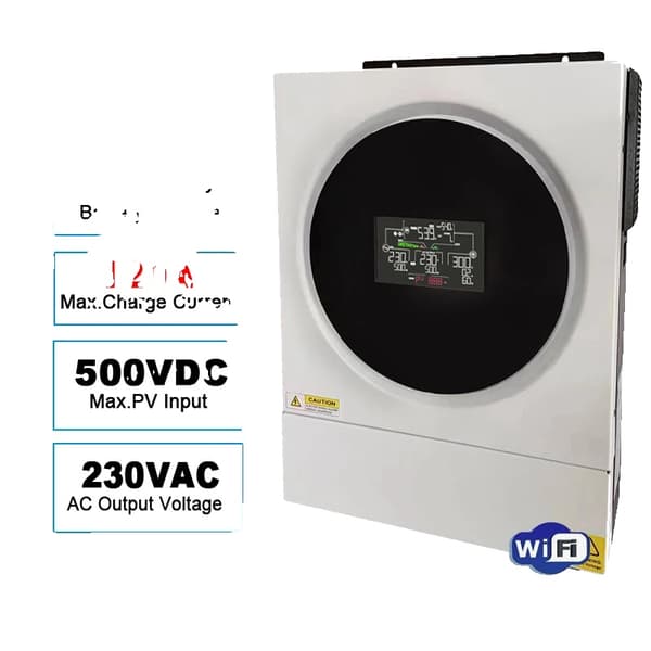 Hybrid Solar Inverter, 4KW Teho, 120A Maksimivirta,4KW 24V BMS WIFI