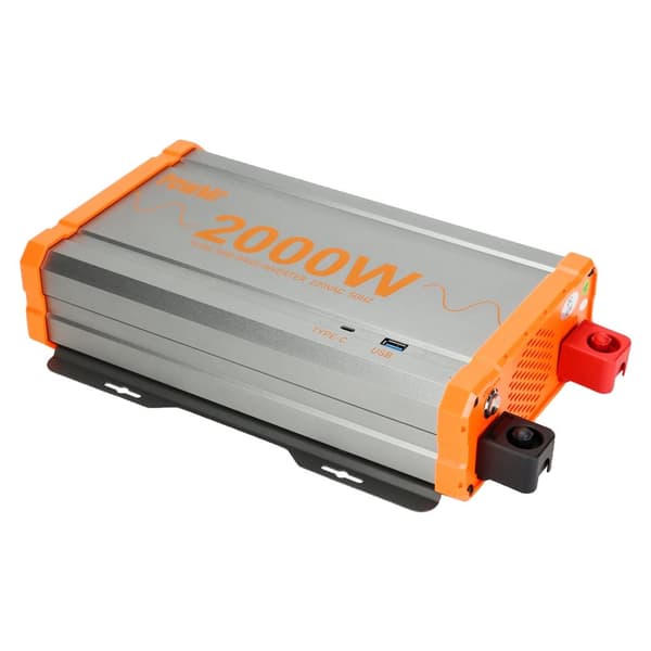 PowMr Inverter, 2000W Teho, Puhtaan Sinimuotoisen Aallon, Sisäänrakennettu USB,2K 12V 220V muunnin
