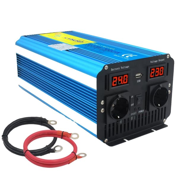 Ren sinusvågsomvandlare, 3500W kontinuerlig effekt, USB-utgång,7000W-24V-220V