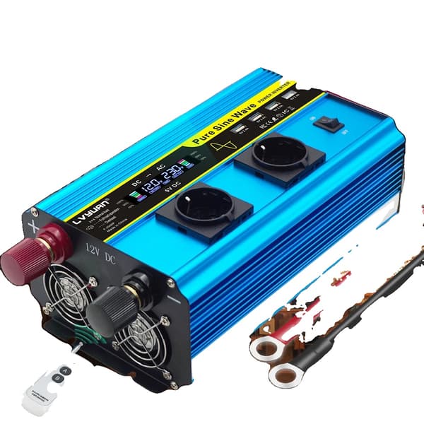 Puhdas sinimuotoinen invertteri, 2000W jatkuva teho, 4000W huipputehon lähtö,4000W-12V-220V