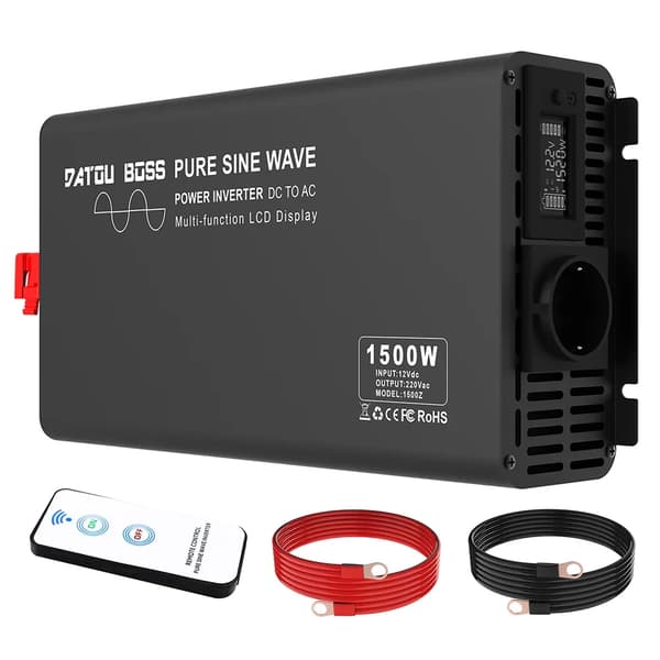 Ren sinusvågsomvandlare, 1500W kontinuerlig effekt, 3000W topp effekt,YLRX-1500, AC220V-240V, Dc12v