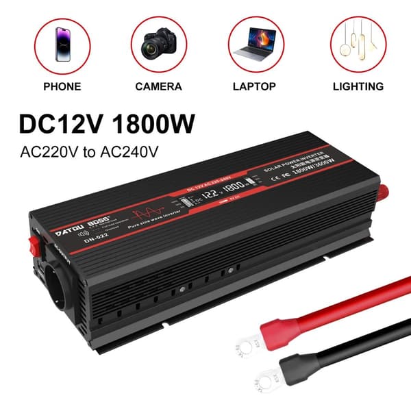 Ren sinuskurve inverter, 1800W kontinuerlig effekt, 90% konverteringseffektivitet,DNB-12v1800W, DC12V, AC220-240V