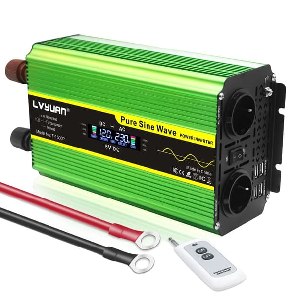 Ren sinusvågsomvandlare, 4000W kontinuerlig effekt, USB-utgång,12V220V 4000W topp
