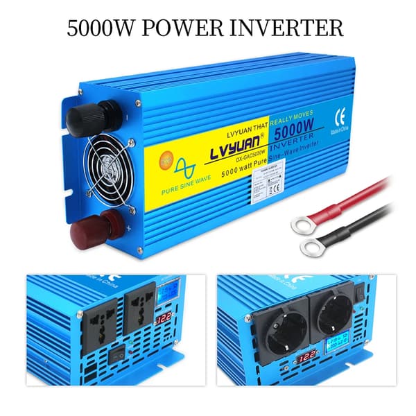 LVYUAN Strømomformer, 5000W Spidseffekt, Ren Sinusbølge Udgivelse,5000W 12V220V EU