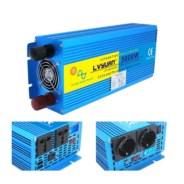 LVYUAN Strømomformer, 5000W Spidseffekt, Ren Sinusbølge Udgivelse,5000W 12V220V EU