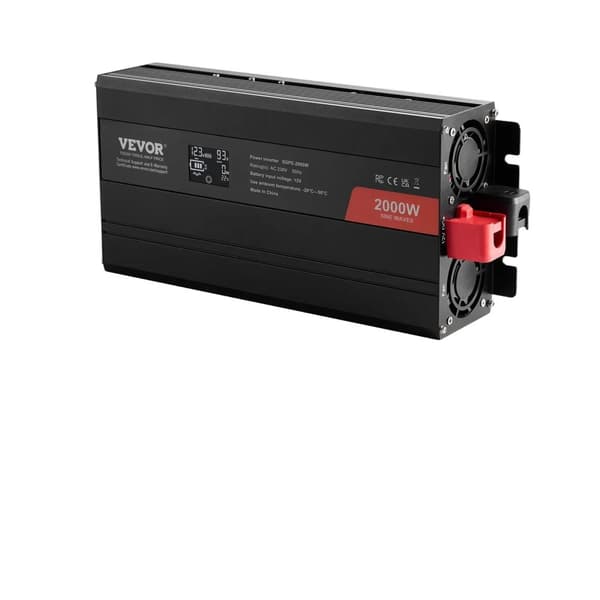 VEVOR Puhdas Sinimuotoinen Invertteri, 1000W tai 2000W Teho, 120V AC Ulostulo,2000W