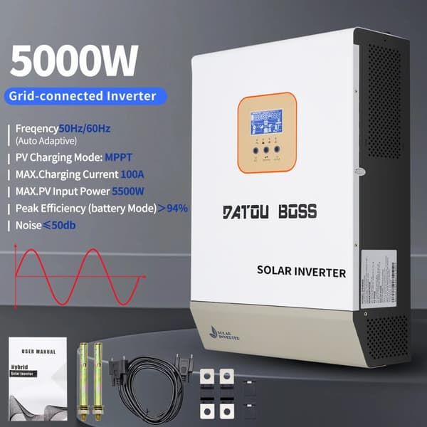 Aurinkohybrid MPPT-invertteri, 5000W teho, 5500W maksimi PV-syöttö,DT4850B-5KW-Paralleli