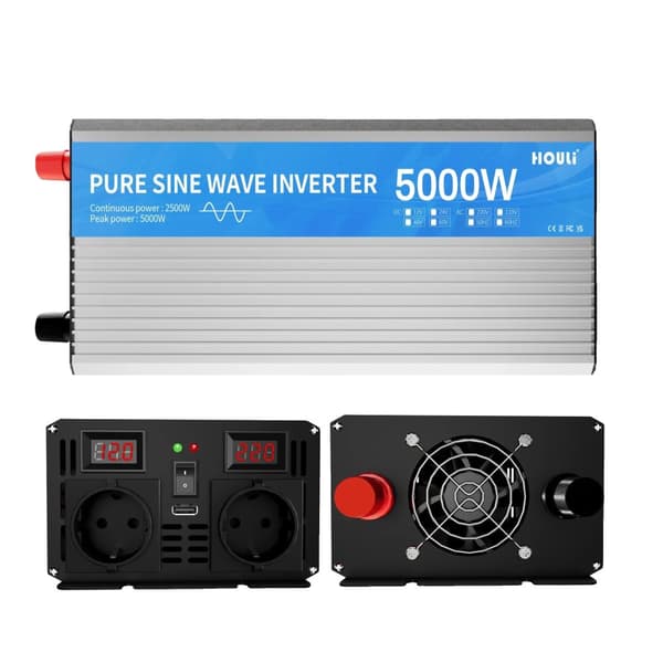 HOULI Puhdas Sinusaalto Invertteri, 2000W Huipputeho, 12V & 24V Syöttö,5000W 12V 220V