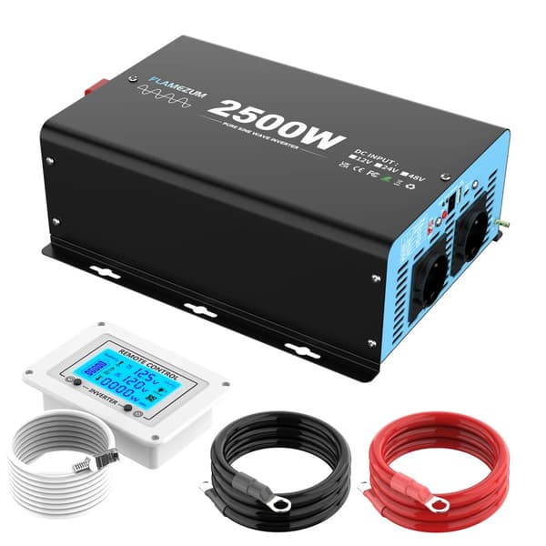 Puhdas sinimuotoinen invertteri, 2500W jatkuva teho, 5000W huipputehon,12V 2500W 50Hz EU