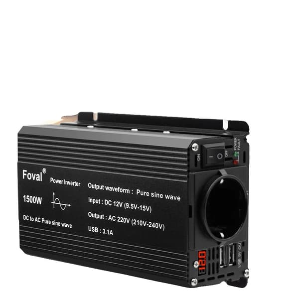 Virta-invertteri, 1500W huipputeho, puhdas sinimuotoinen lähtö,1500W 50Hz EU