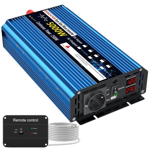Ren Sinuskurve Inverter, 5000W Spidseffekt, 90% Konverteringseffektivitet,12V 5000W 50HZ EU