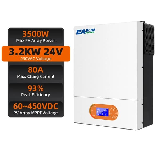 Hybrid sol inverter, 3500W maksimal effekt, 80A ladestøm,SMR II 3,2KW WIFI
