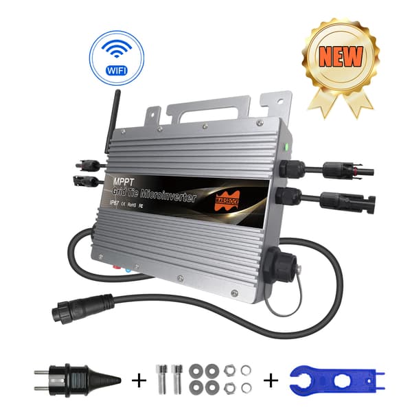 700W Solcelle Nettilsluttet Mikroinverter, Indbygget WiFi, IP67 Vandtæt Klassificering,700W, DC22-50V, 90-250V