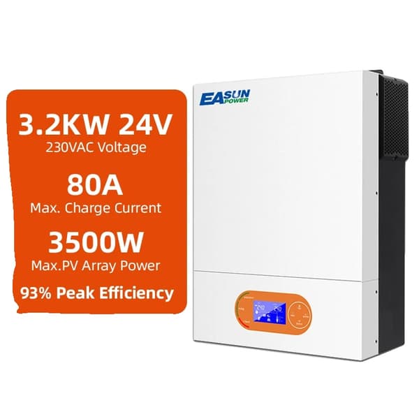 Hybrid sol inverter, 6KW / 3.2KW utgångseffekt, 93% toppverkningsgrad,SMR II 3,2KW WIFI